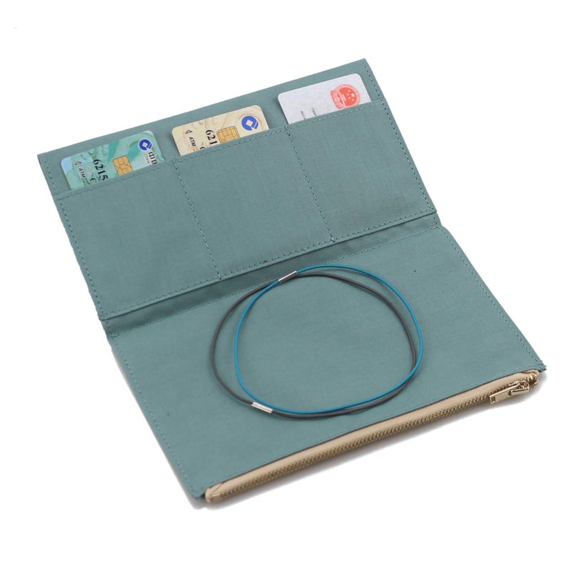 Dwpetzo Canvas Zipper Pocket for Travelers Notebook with 2 Elastic Bands 1 Wallet Insert Pouch Refill for TN Accessories Standard Size Card Holder Storage Bag File Folder Stationery - Image 1
